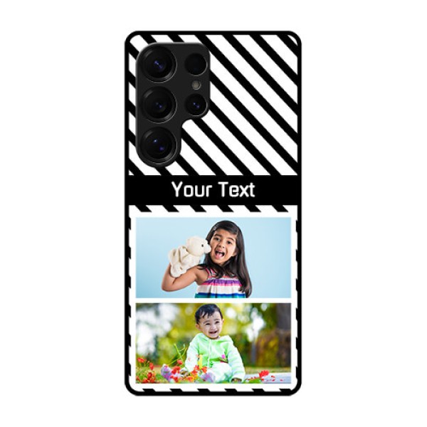 Galaxy S25 Ultra 5G Custom Glass Phone CaseBlack And White Stripes Design Galaxy S25 Ultra 5G Custom Glass Phone CaseBlack And White Stripes Design