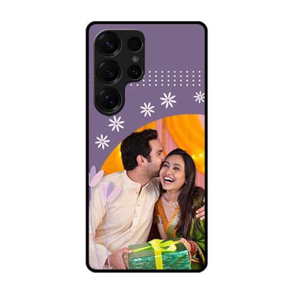Galaxy S25 Ultra 5G Custom Glass Phone CaseLavender Flowers Design