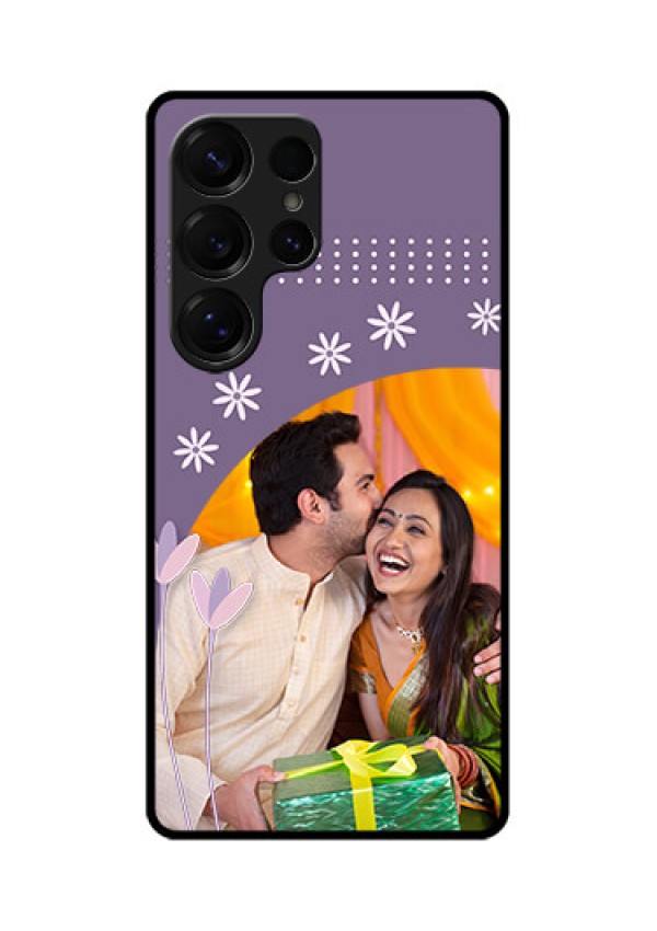 Galaxy S25 Ultra 5G Custom Glass Phone CaseLavender Flowers Design