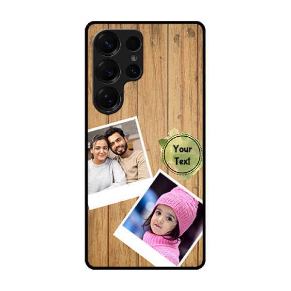 Galaxy S25 Ultra 5G Custom Glass Phone CaseWooden Texture Design