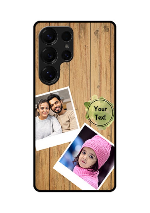 Galaxy S25 Ultra 5G Custom Glass Phone CaseWooden Texture Design