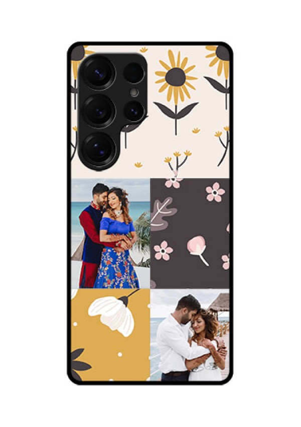 Galaxy S25 Ultra 5G Custom Glass Phone Case3 Images With Floral Design