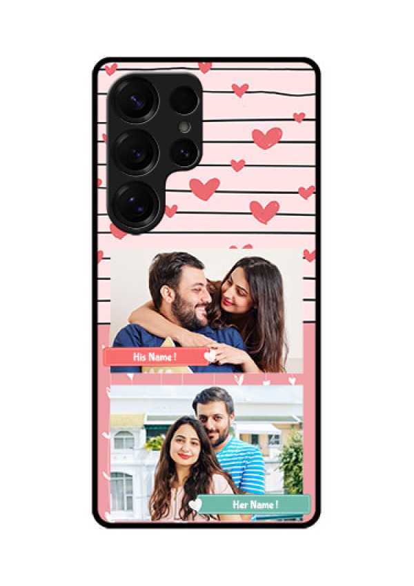 Galaxy S25 Ultra 5G Custom Glass Phone CasePhoto With Heart Design