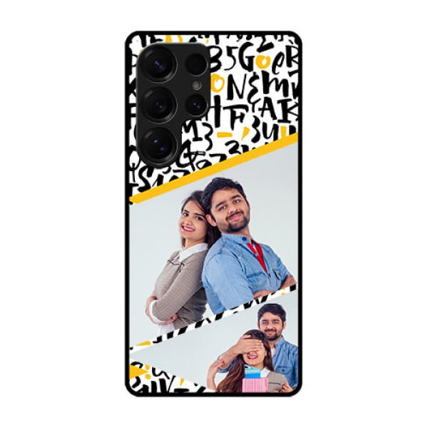 Galaxy S25 Ultra 5G Custom Glass Phone CaseLetters Pattern Design