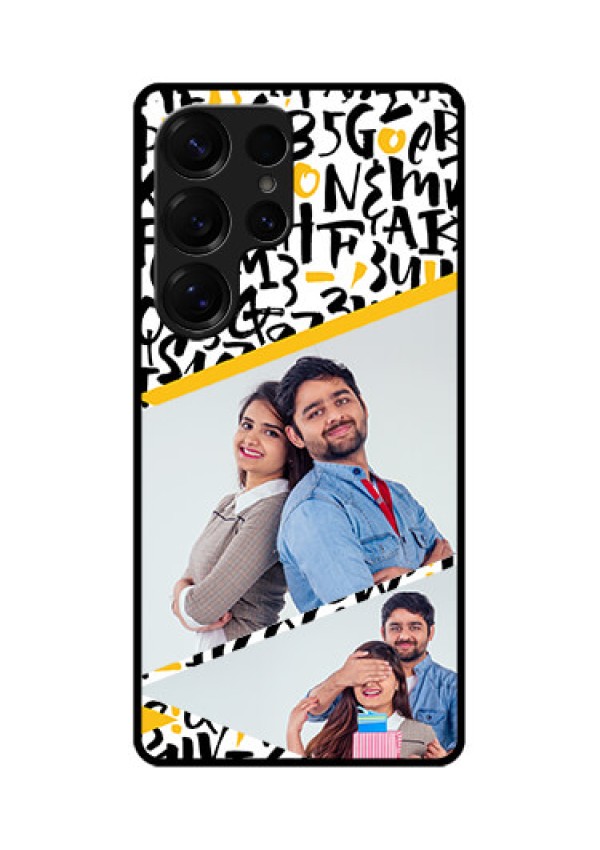 Galaxy S25 Ultra 5G Custom Glass Phone CaseLetters Pattern Design