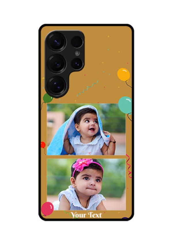 Galaxy S25 Ultra 5G Custom Glass Phone CaseImage Holder With Birthday Celebrations Design
