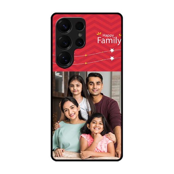 Galaxy S25 Ultra 5G Custom Glass Phone CaseHappy Family Design