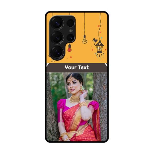 Galaxy S25 Ultra 5G Custom Glass Phone CaseWith Family Picture And Icons