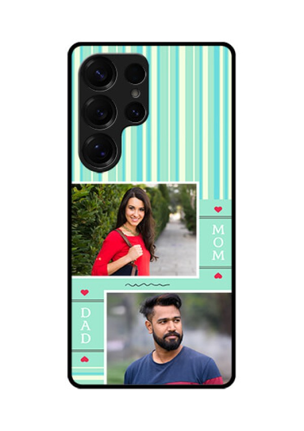 Galaxy S25 Ultra 5G Custom Glass Phone CaseMom and Dad Pic Design