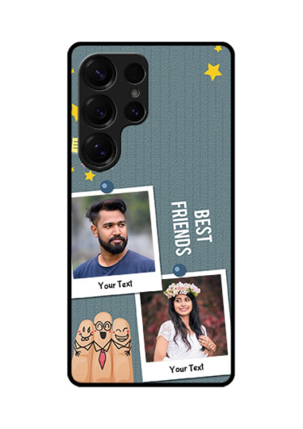 Galaxy S25 Ultra 5G Custom Glass Phone CaseSticky Frames And Friendship Design