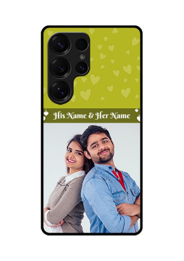Galaxy S25 Ultra 5G Custom Glass Phone CaseYou and Me Heart Design
