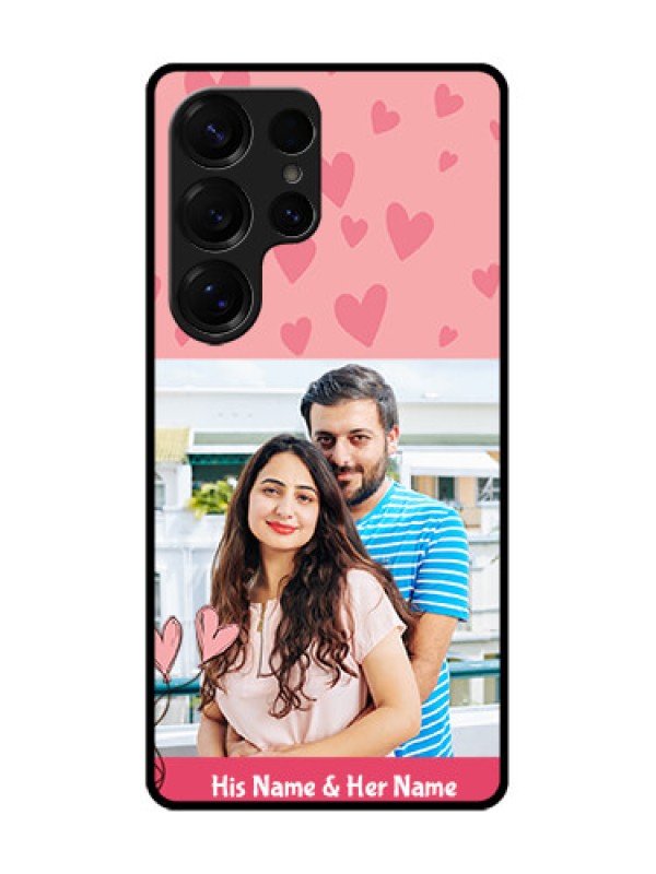 Custom Galaxy S25 Ultra 5G Custom Glass Phone CaseLove Design Peach Color