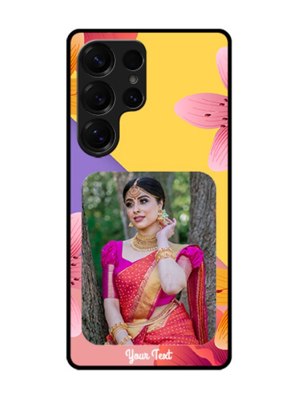 Custom Galaxy S25 Ultra 5G Custom Glass Phone Case3 Image With Vintage Floral Design