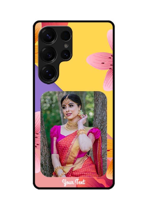Galaxy S25 Ultra 5G Custom Glass Phone Case3 Image With Vintage Floral Design