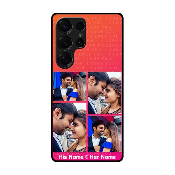 Galaxy S25 Ultra 5G Custom Glass Phone CaseI Love You Pink Design