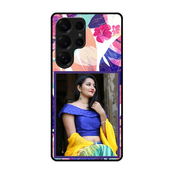 Galaxy S25 Ultra 5G Custom Glass Phone CaseAbstract Floral Design