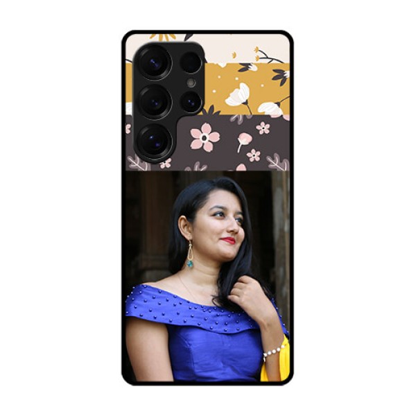 Galaxy S25 Ultra 5G Custom Glass Phone CaseStylish Floral Design