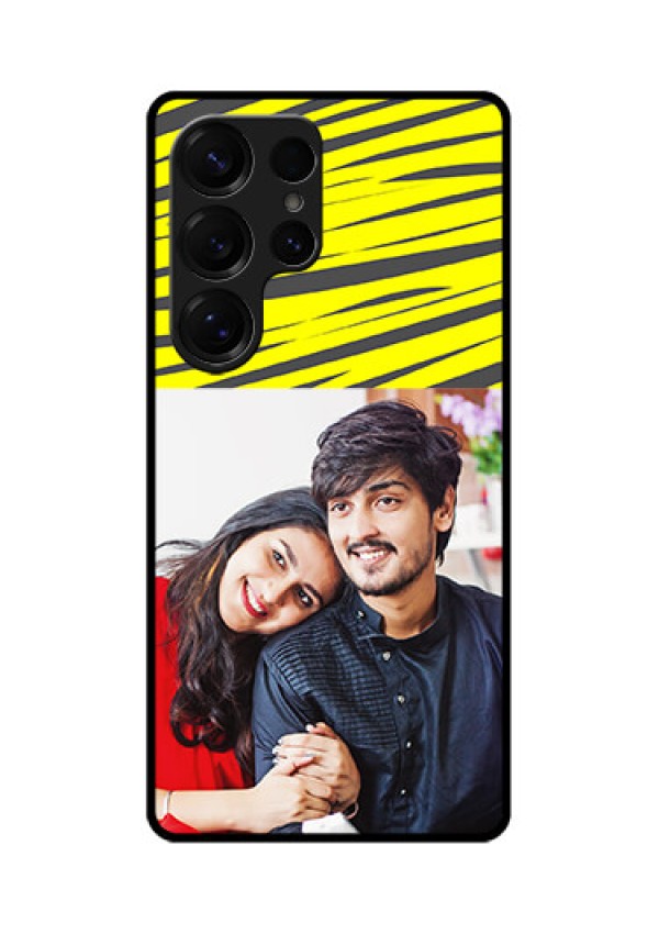 Galaxy S25 Ultra 5G Custom Glass Phone CaseYellow Abstract Design