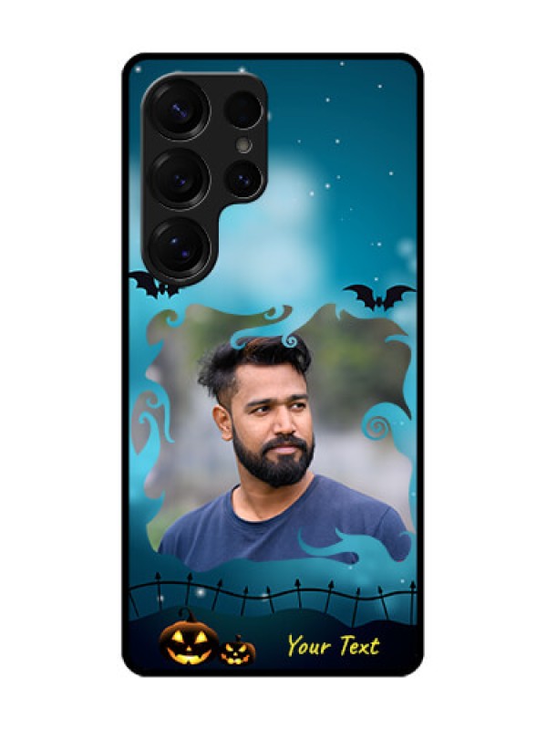 Custom Galaxy S25 Ultra 5G Custom Glass Phone CaseHalloween Frame Design