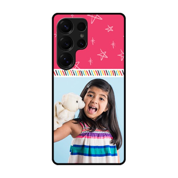Galaxy S25 Ultra 5G Custom Glass Phone CaseLine Art Design