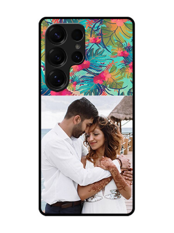 Custom Galaxy S25 Ultra 5G Custom Glass Phone CaseWatercolor Floral Design