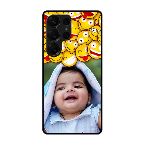 Galaxy S25 Ultra 5G Custom Glass Phone CaseWith Smiley Emoji Design Galaxy S25 Ultra 5G Custom Glass Phone CaseWith Smiley Emoji Design