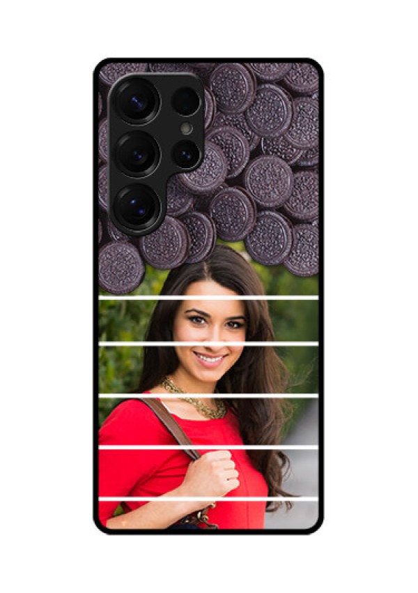 Galaxy S25 Ultra 5G Custom Glass Phone CaseWith Oreo Biscuit Design