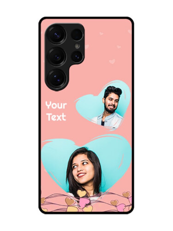 Custom Galaxy S25 Ultra 5G Custom Glass Phone CaseLove Doodle Design