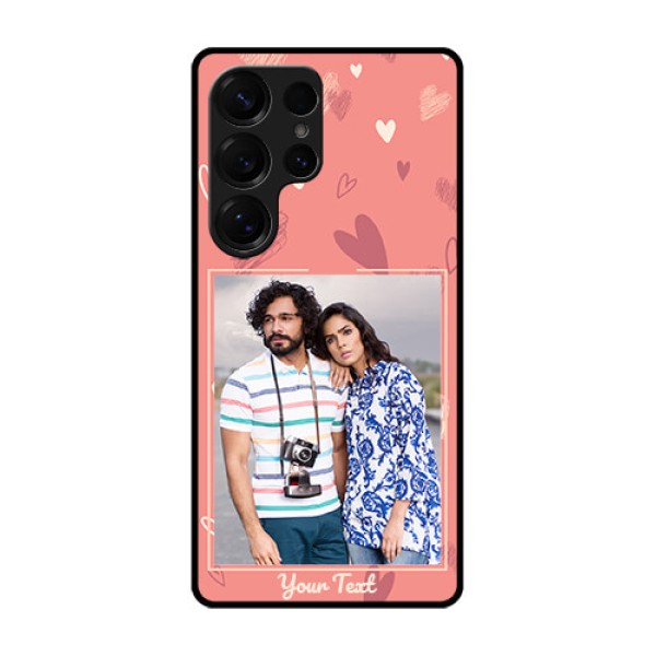 Galaxy S25 Ultra 5G Custom Glass Phone CaseLove Doodle Art Design