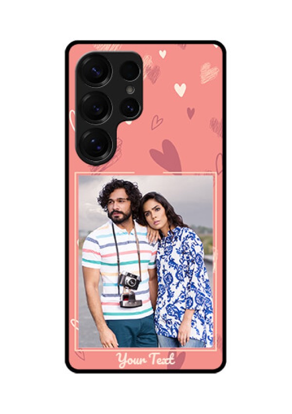 Galaxy S25 Ultra 5G Custom Glass Phone CaseLove Doodle Art Design
