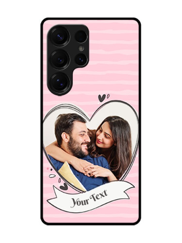 Custom Galaxy S25 Ultra 5G Custom Glass Phone CaseVintage Heart Design