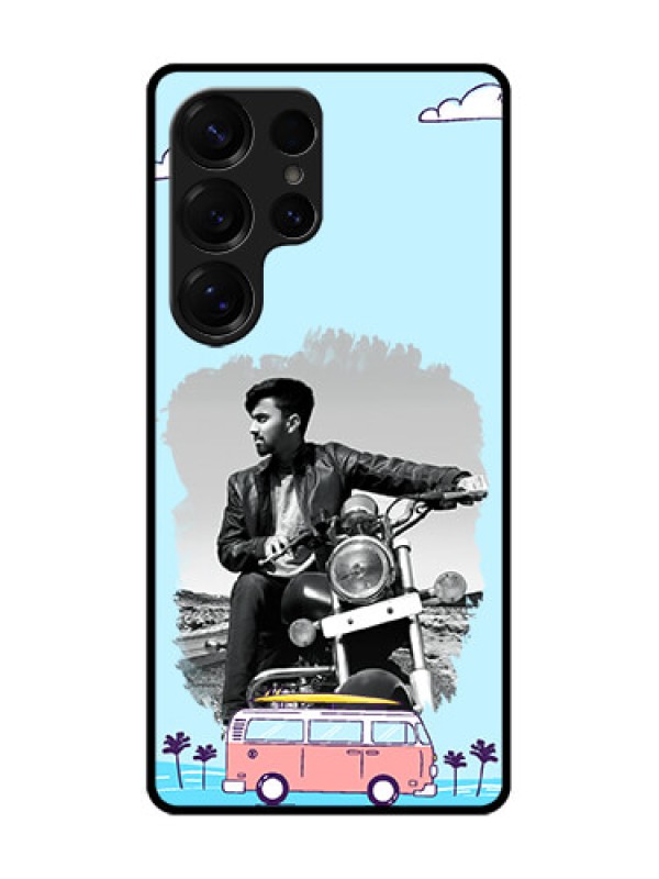 Custom Galaxy S25 Ultra 5G Custom Glass Phone CaseTravel and Adventure Design