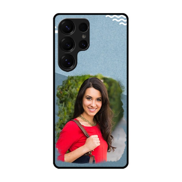 Galaxy S25 Ultra 5G Custom Glass Phone CaseGrunge Line Art Design