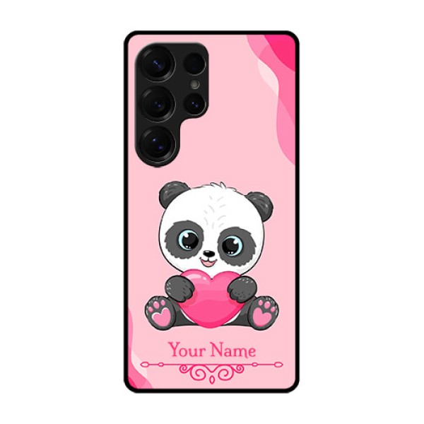 Galaxy S25 Ultra 5G Custom Glass Phone CaseCute Panda Design