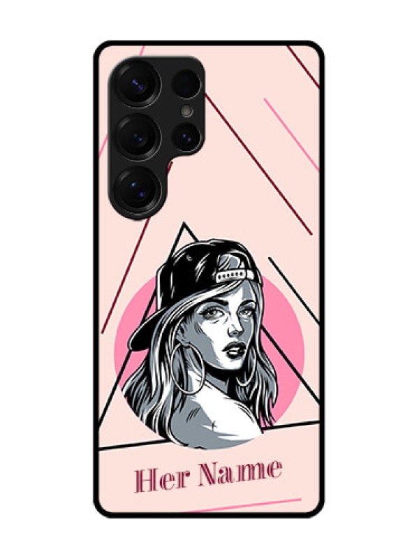 Custom Galaxy S25 Ultra 5G Custom Glass Phone CaseRockstar Girl Design
