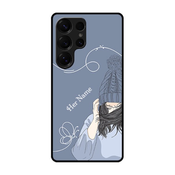 Galaxy S25 Ultra 5G Custom Glass Phone CaseGirl In Winter Outfit Design Galaxy S25 Ultra 5G Custom Glass Phone CaseGirl In Winter Outfit Design