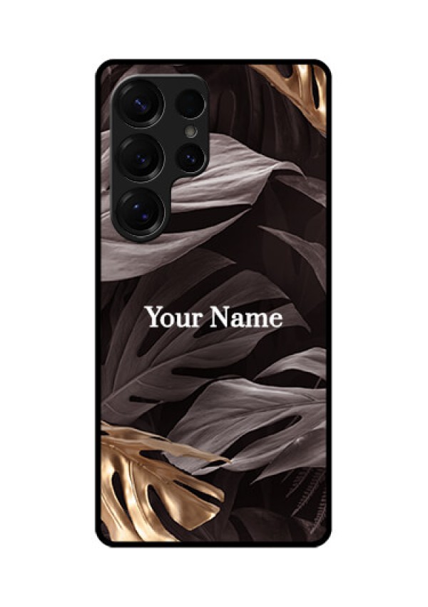 Galaxy S25 Ultra 5G Custom Glass Phone CaseWild Leaves Digital Paint Design