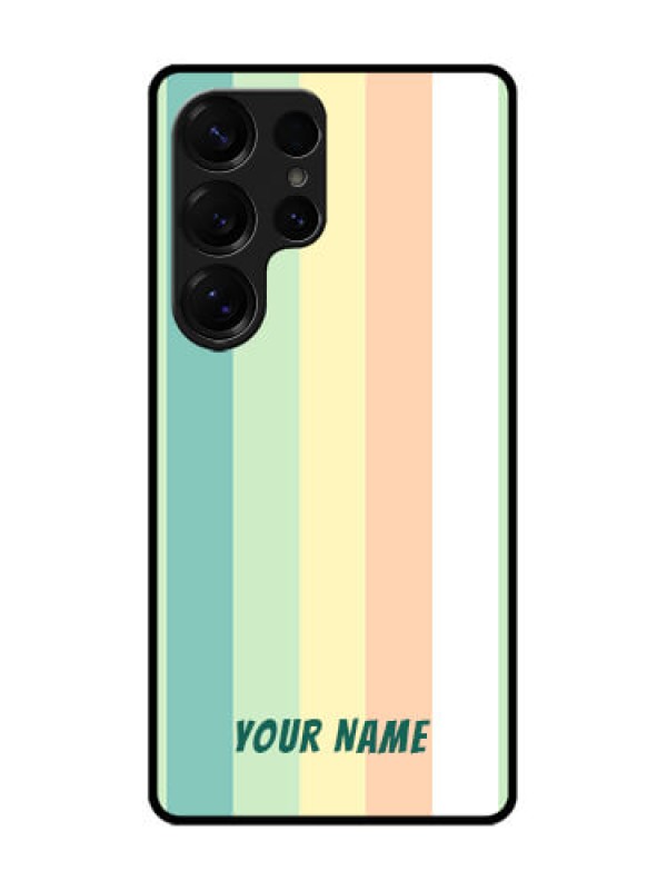 Custom Galaxy S25 Ultra 5G Custom Glass Phone CaseMulti - Colour Stripes Design
