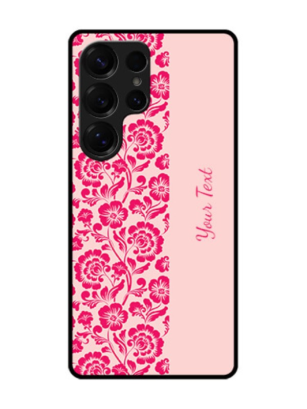 Custom Galaxy S25 Ultra 5G Custom Glass Phone CaseAttractive Floral Pattern Design