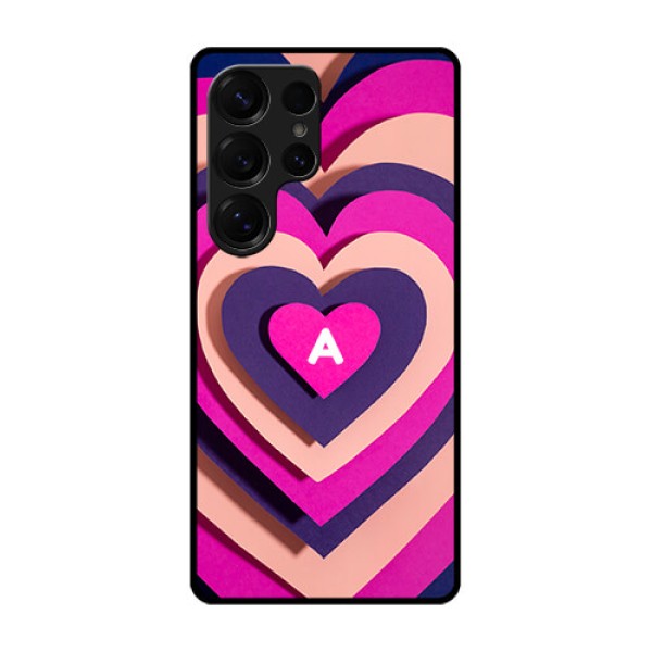 Galaxy S25 Ultra 5G Custom Glass Phone CaseCute Heart Pattern Design