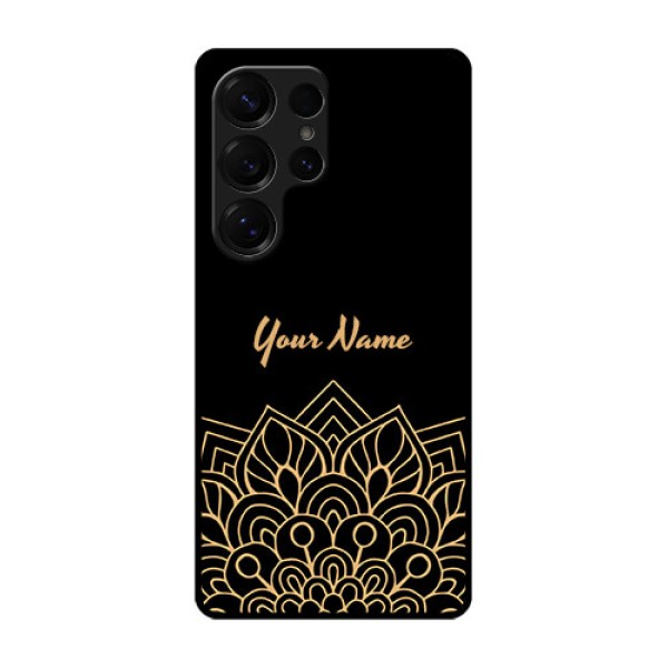 Galaxy S25 Ultra 5G Custom Glass Phone CaseGolden Mandala Design