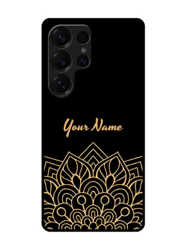 Custom Galaxy S25 Ultra 5G Custom Glass Phone CaseGolden Mandala Design
