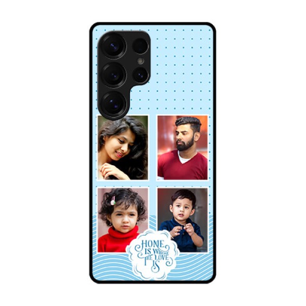 Galaxy S25 Ultra 5G Custom Glass Phone CaseCute Love Quote With 4 Pic Upload Design Galaxy S25 Ultra 5G Custom Glass Phone CaseCute Love Quote With 4 Pic Upload Design