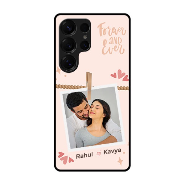 Galaxy S25 Ultra 5G Custom Glass Phone CaseForever And Ever Love Design