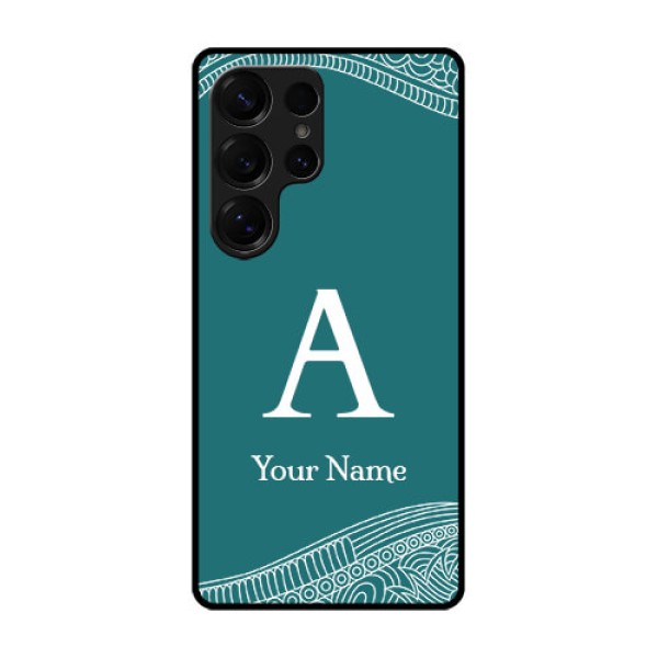 Galaxy S25 Ultra 5G Custom Glass Phone CaseLine Art Pattern With Custom Name Design Galaxy S25 Ultra 5G Custom Glass Phone CaseLine Art Pattern With Custom Name Design