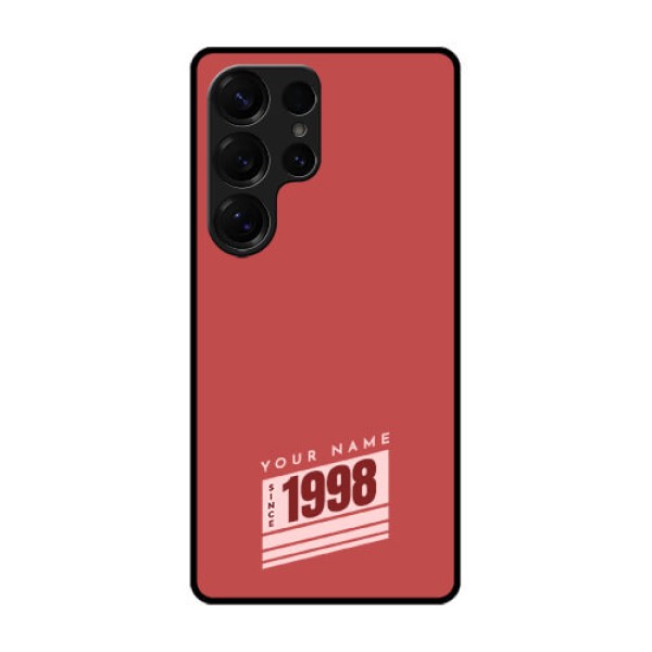 Galaxy S25 Ultra 5G Custom Glass Phone CaseRed Custom Year Of Birth Design Galaxy S25 Ultra 5G Custom Glass Phone CaseRed Custom Year Of Birth Design