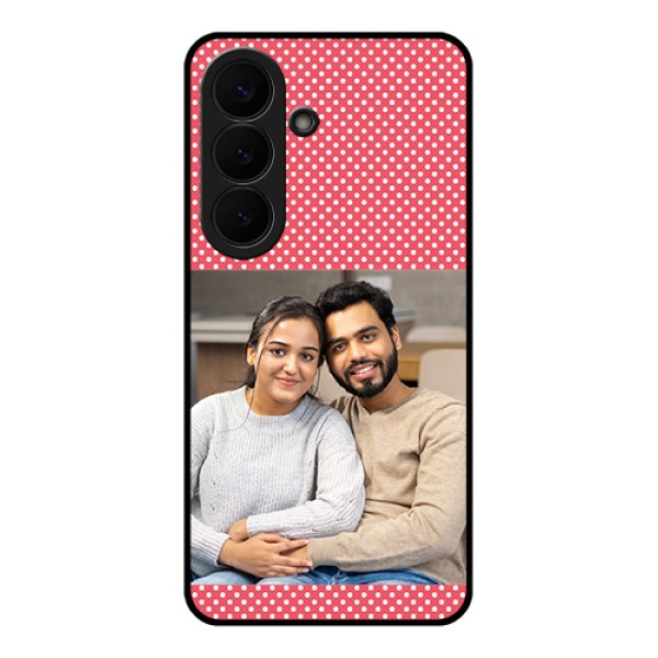 Samsung Galaxy S26 5G Custom Glass Phone Case - White Dotted Design