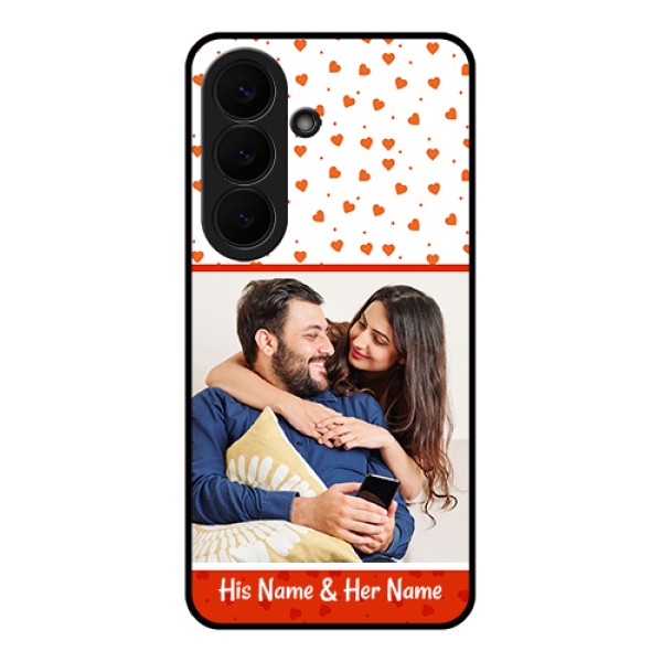 Samsung Galaxy S26 5G Custom Glass Phone Case - Orange Love Symbol Design Samsung Galaxy S26 5G Custom Glass Phone Case - Orange Love Symbol Design