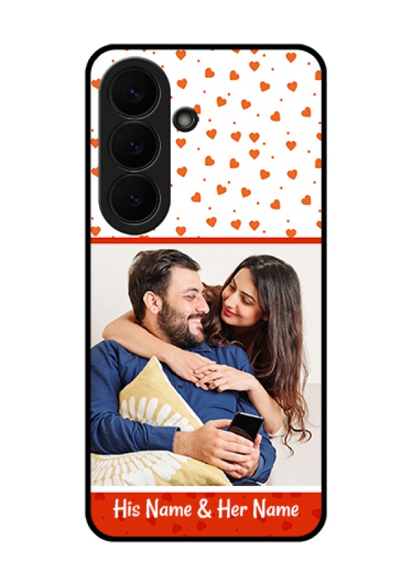 Samsung Galaxy S26 5G Custom Glass Phone Case - Orange Love Symbol Design