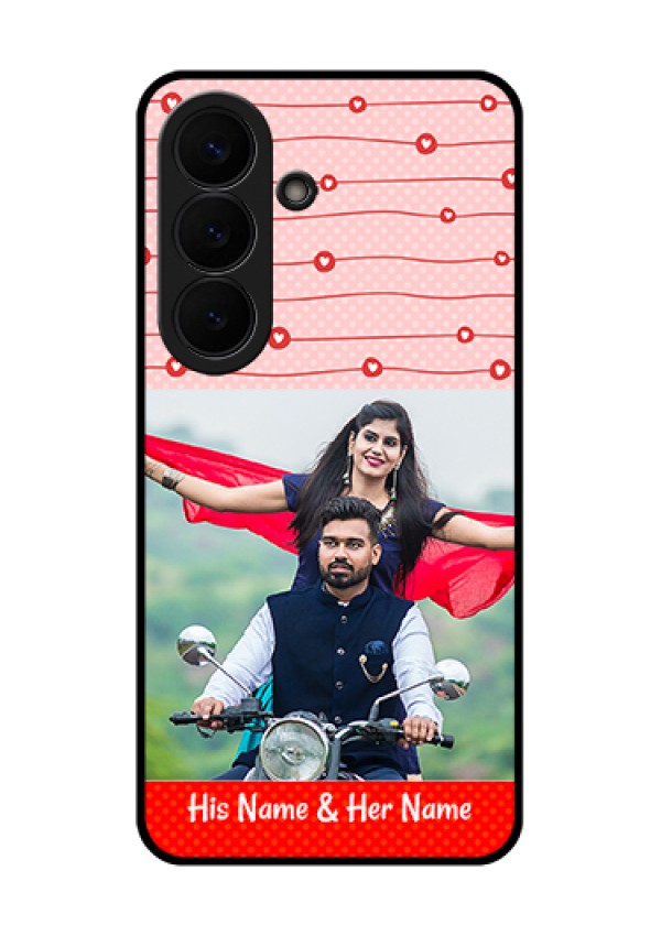 Samsung Galaxy S26 5G Custom Glass Phone Case - Red Pattern Case Design